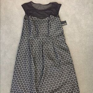 Enfocus Studio Black White Patterned Midi Dress